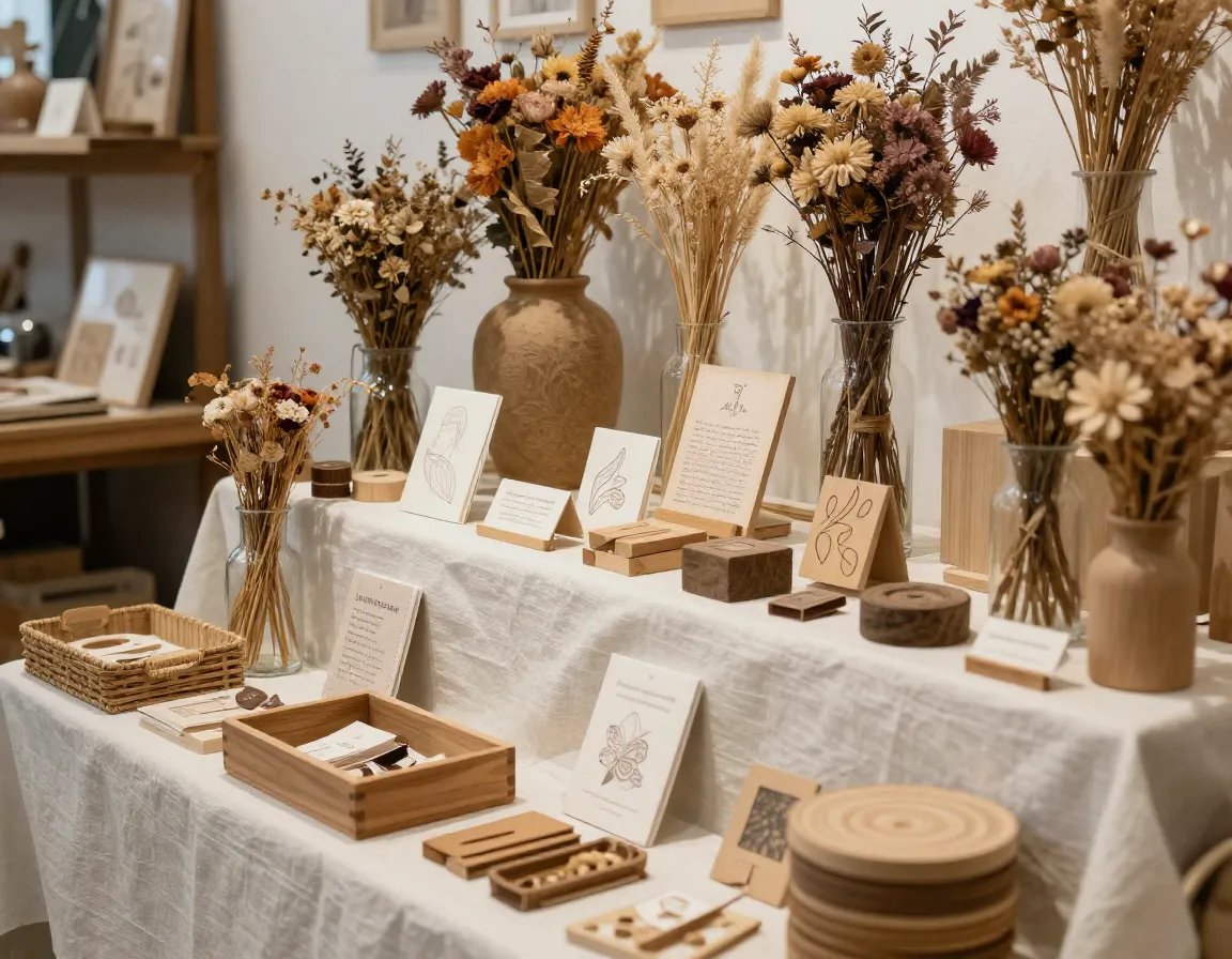 Handcrafted artisan goods display