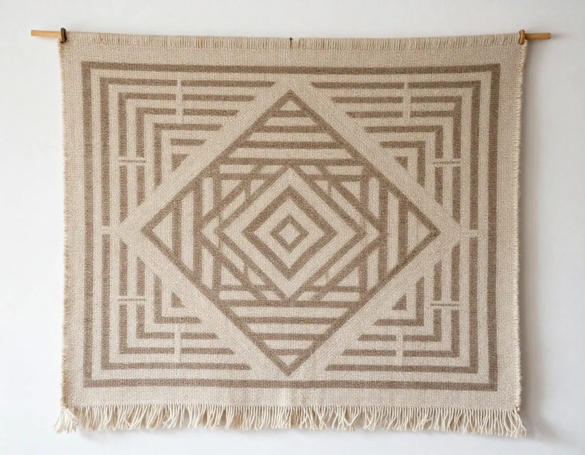 Handwoven textile wall art piece