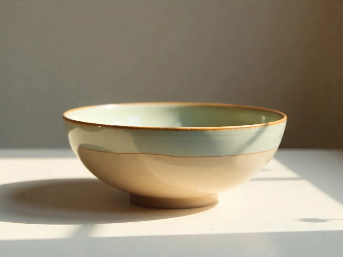 Handmade ceramic bowl with natural glaze finish